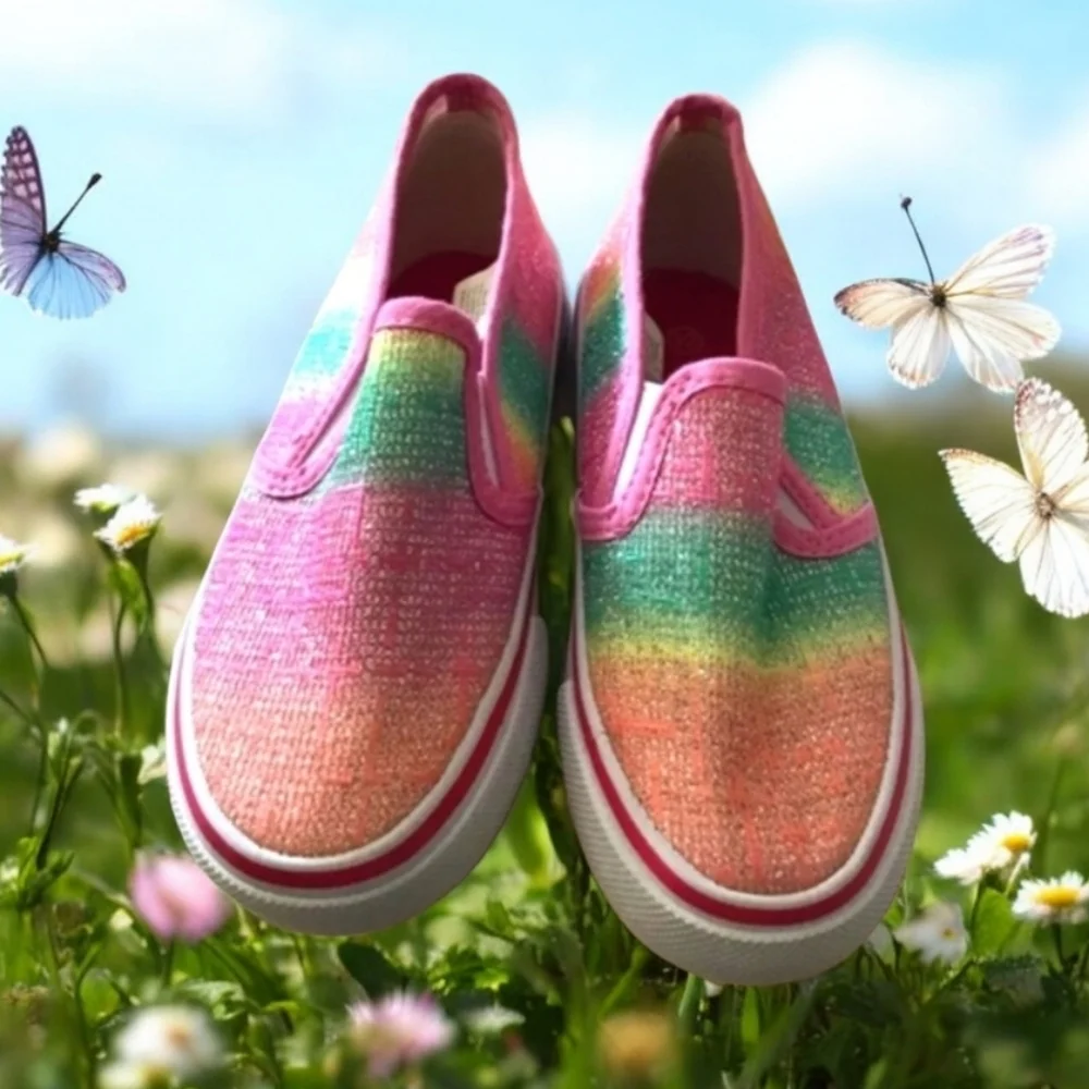 Legendary slip on no laces Rainbow 🌈 colorful sneakers 12 nice look